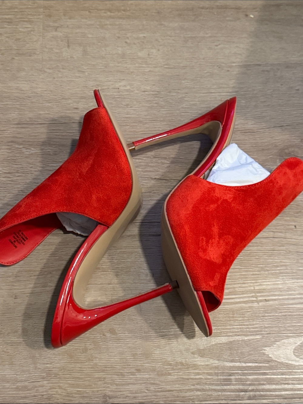 Steve Madden Red Suede Open-Front Mules - Picture 5 of 10